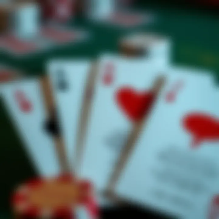 Close-up of baccarat cards showcasing game rules