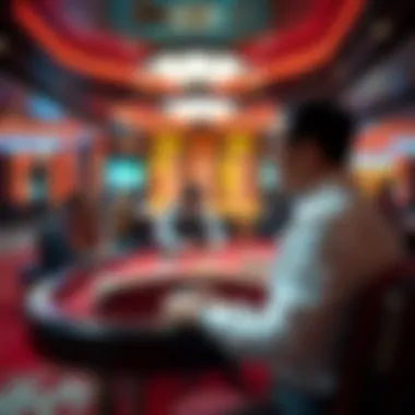 Strategic baccarat gameplay in an immersive casino environment