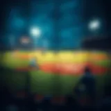 A baseball field with players in action