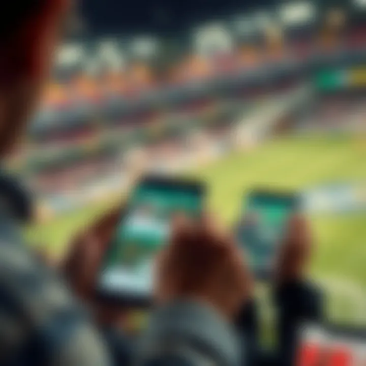 Visual representation of mobile betting options on Bet365