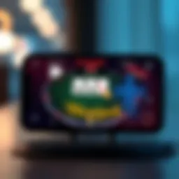 Visual representation of a blackjack game interface on a mobile app