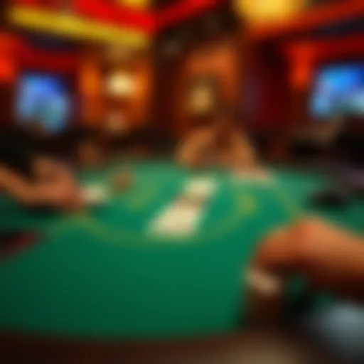 An illustrative representation of a blackjack table with a focus on doubling down