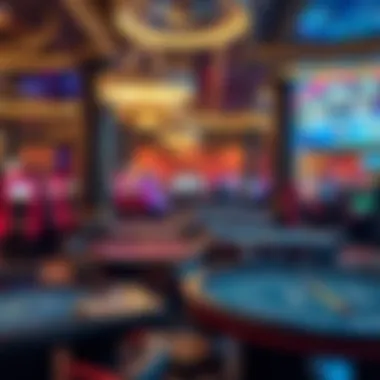 Explore the Dynamic Atmosphere of the Casino A vibrant casino interior showcasing tables and games