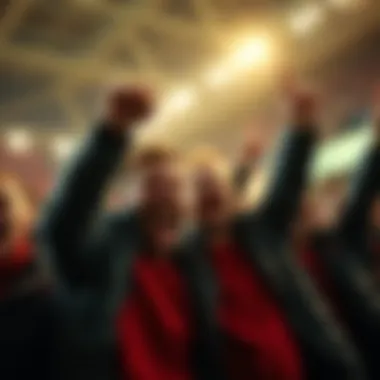Fans celebrating during a match