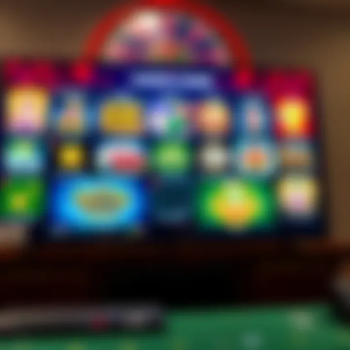 Diverse array of online casino games displayed on a screen