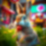 Colorful representation of the Fat Rabbit theme