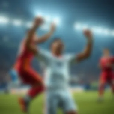 Goal Celebration in International Match Celebrating a goal in an international match