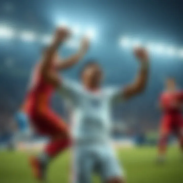 Goal Celebration in International Match Celebrating a goal in an international match