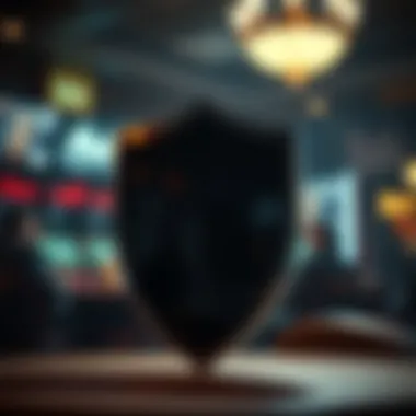 Symbolic image of a protective shield against gambling addiction