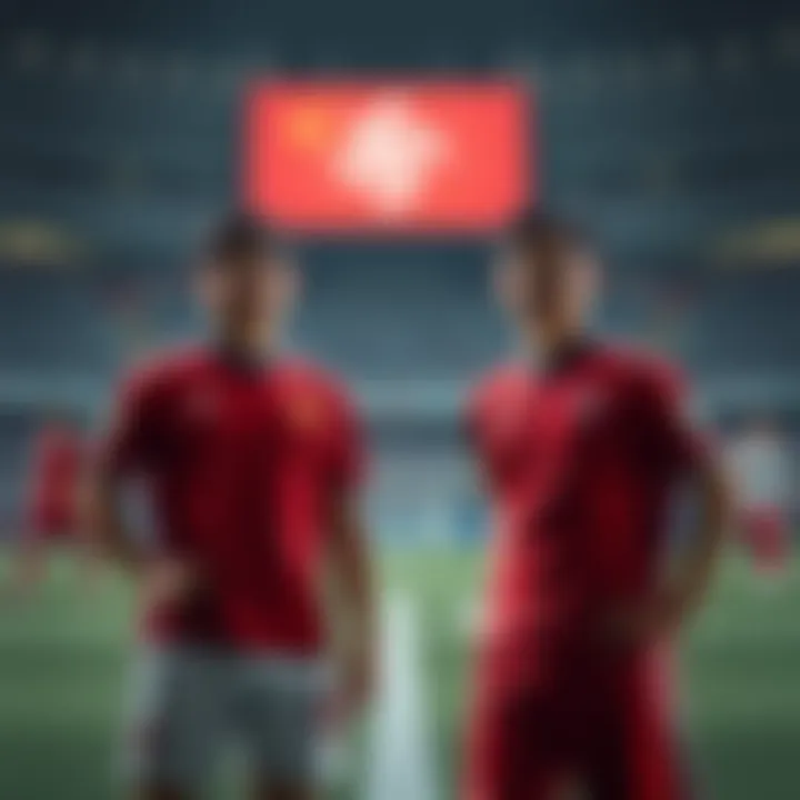 Key players from both teams displayed on the field