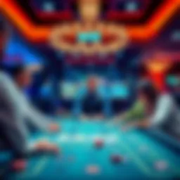 Live casino gaming table with a dealer