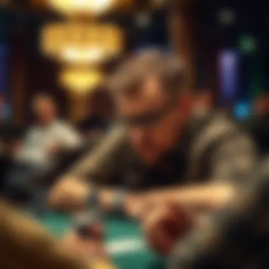 A strategic player contemplating their next move in a live poker game