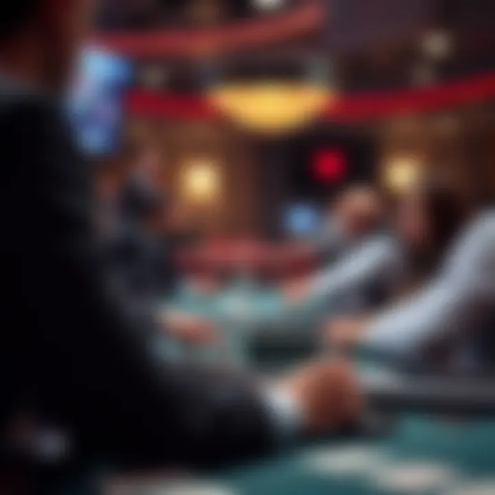 A close-up of live dealer interacting with players in an online game