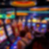 Virtual casino gaming interface featuring various slot machines