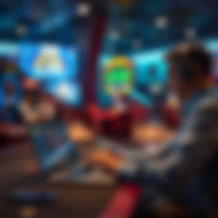 Player using a laptop to engage with live casino