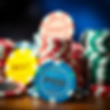 Variety of poker chips representing different betting strategies