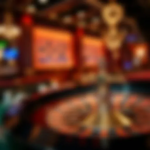 An elegant roulette wheel in a casino setting