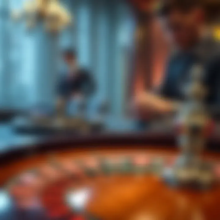 A player placing chips on a roulette table