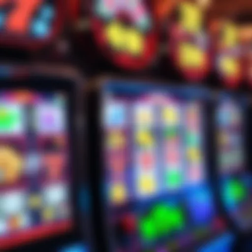 An intricate slot machine display featuring vibrant graphics and symbols