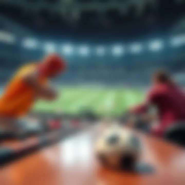 A conceptual image of sports events and betting dynamics