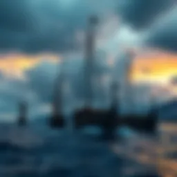 Breathtaking view of Viking ships sailing under a dramatic sky