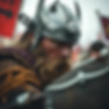 Illustration of a fierce Viking warrior ready for battle