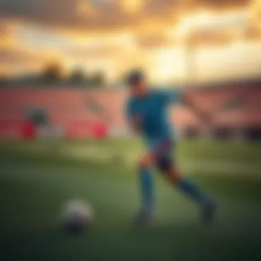 Dedication and Training An insightful portrayal of a young athlete training intensely on a soccer field